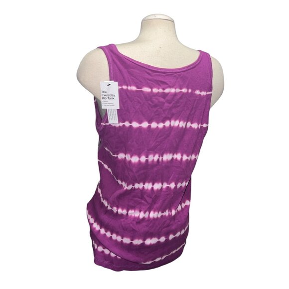 Sonoma Sz XL Tie-Dye Everyday Rib Tank Top Stretch & Tag-Free Comfort Purple & W - Picture 3 of 7